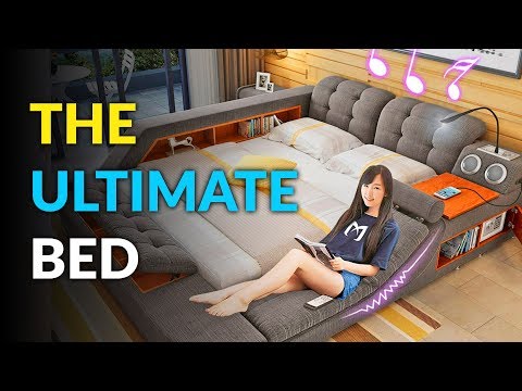 The Ultimate Bed With Built In Massage Chair, Speakers, and Desk