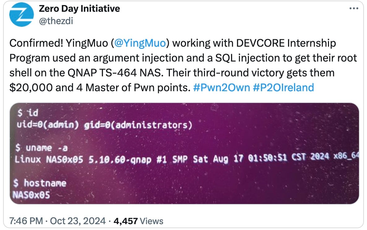 QNAP DEVCORE zero-day