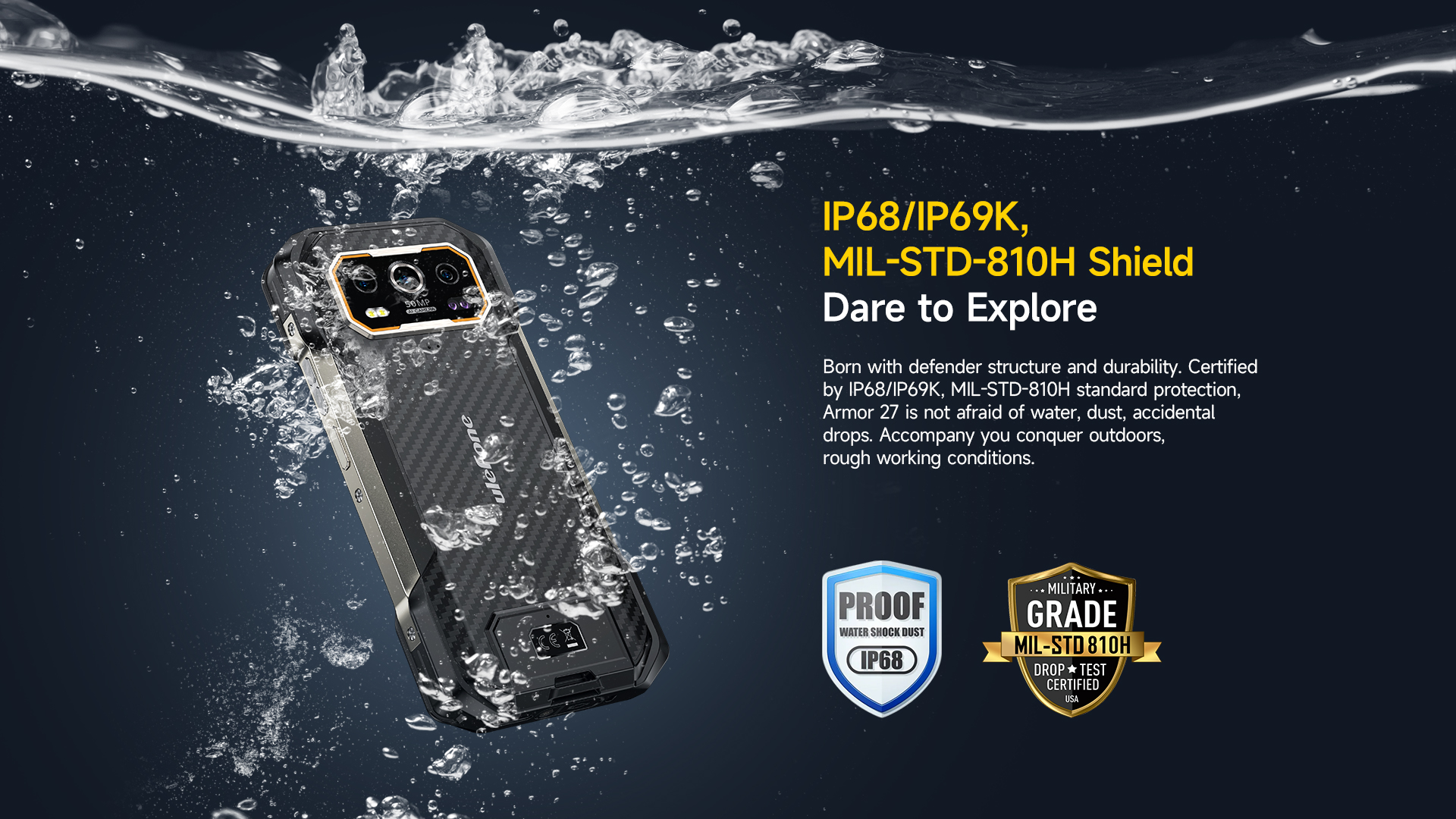 Ulefone Armor 27 rugged Smartphone ip68 ip69k milstd810h